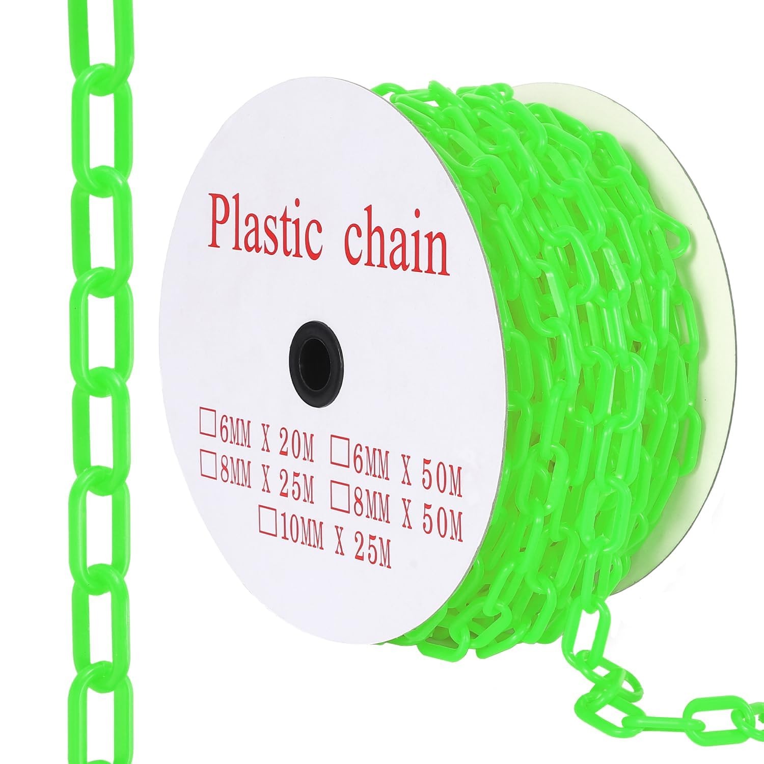 ⭐Plastic UV Resistant Safety Barrier Chain Links 240FT w/50 S Hooks for Driveway