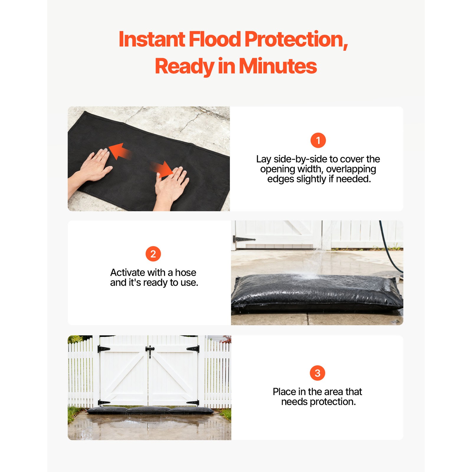 Uimoso Quick Dam Flood Barrier 2.7 x 1.4ft Length Flood Protection Bags 6 Packs