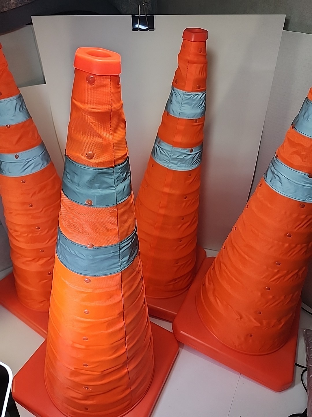28 Inch Collapsible Traffic Safety Cones – Parking Cones with Reflective – 4 PCS