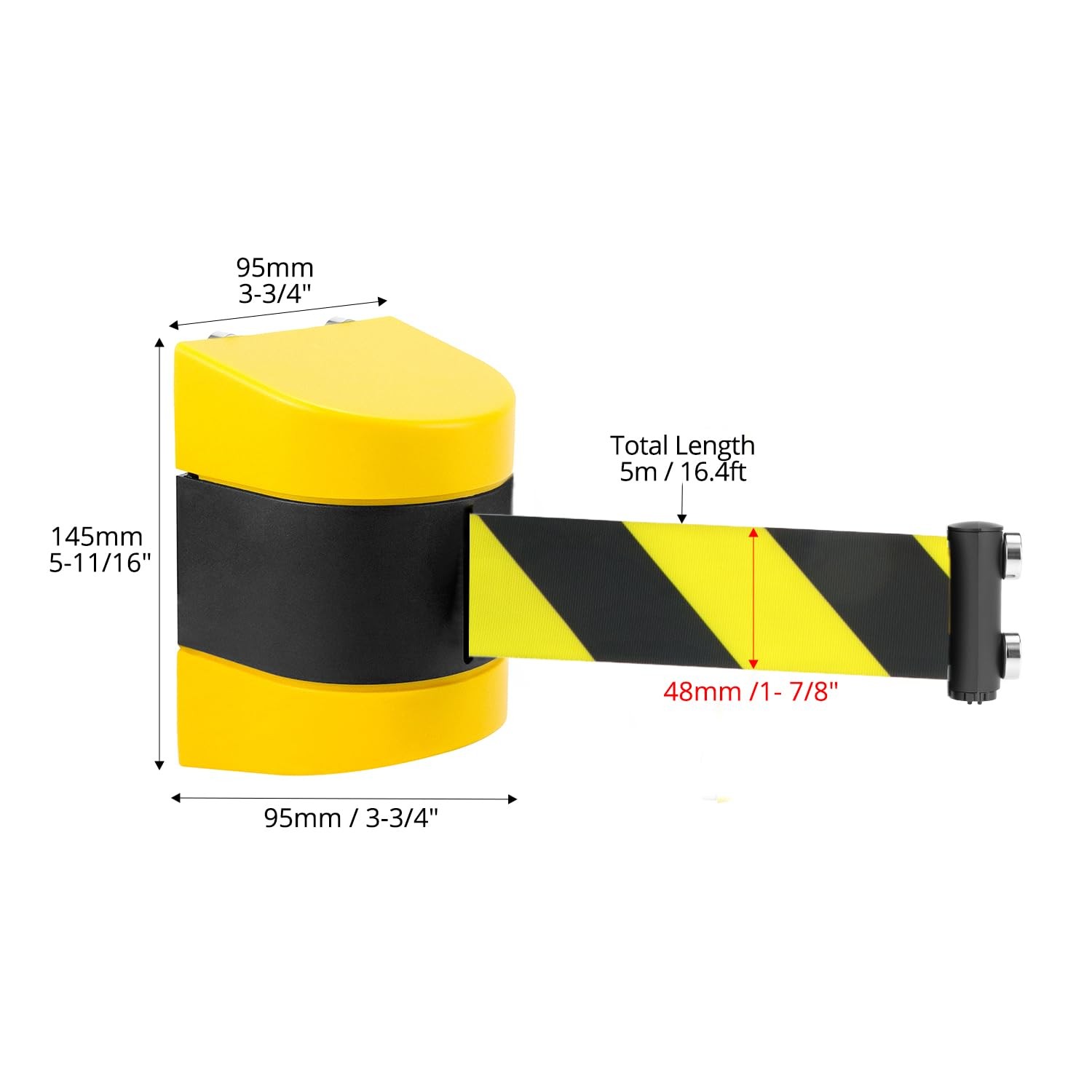 QWORK Magnetic Wall Mount Retractable Belt Barrier – Crowd Control and Safety So