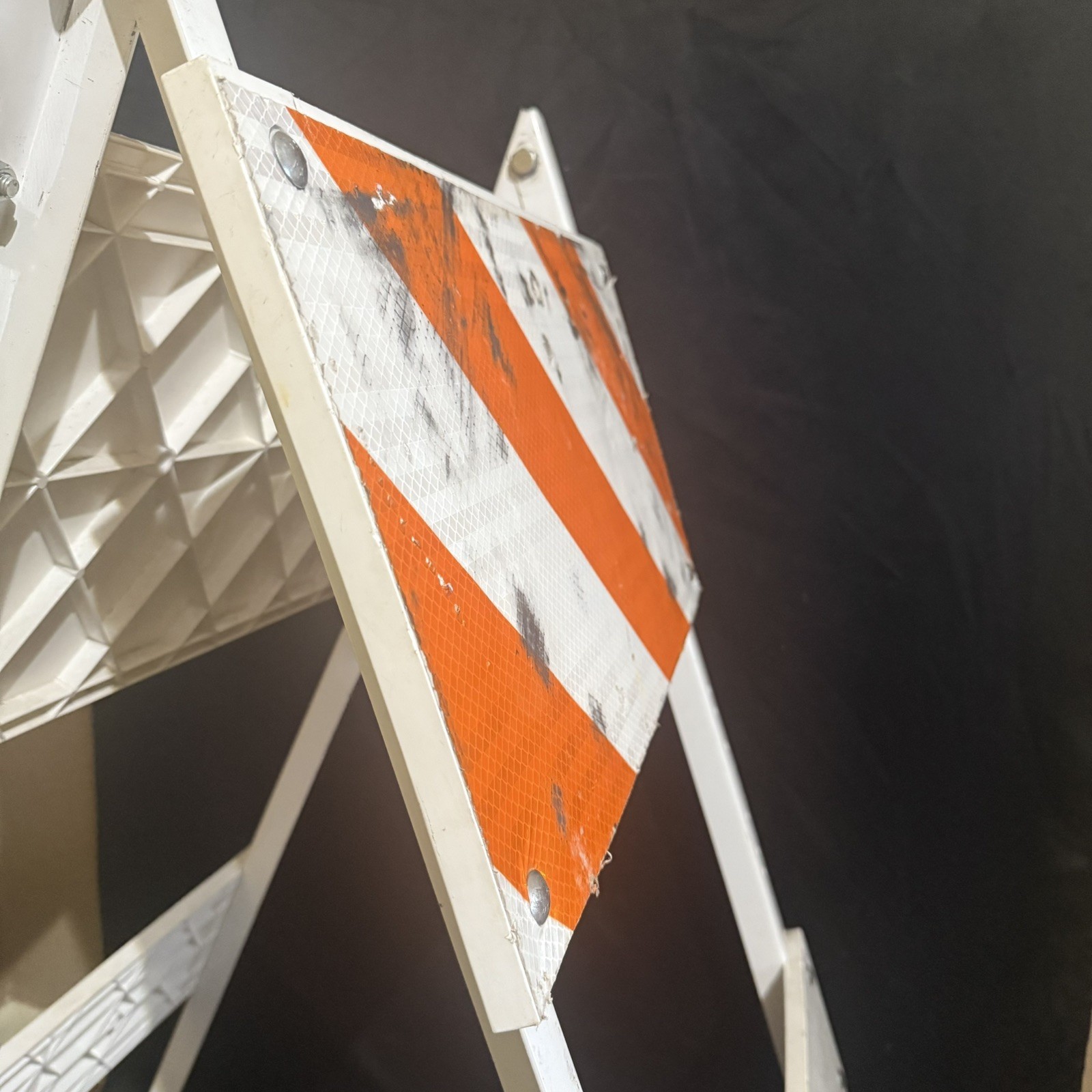 Type I Barricade Used Authentic Retired Reflective Street Traffic Warning Sign