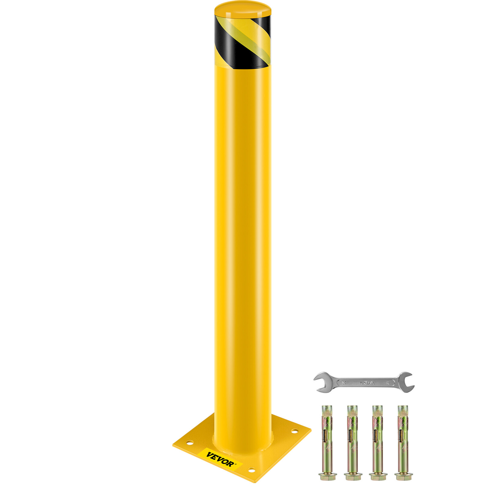 Safety Bollard 36″H 4.5″D Steel Bollard Post Yellow Street Parking Signs Barrier