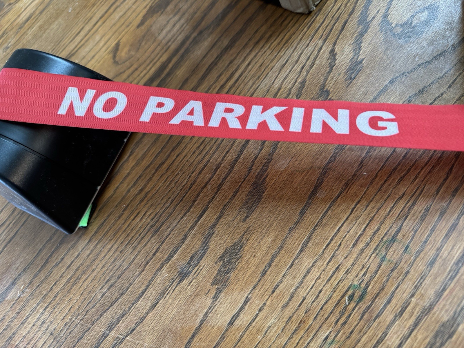 Wall Mount Retractable Belt Barrier “No PARKING” PWM300 Red Belt SKU Pwm300-BKNC