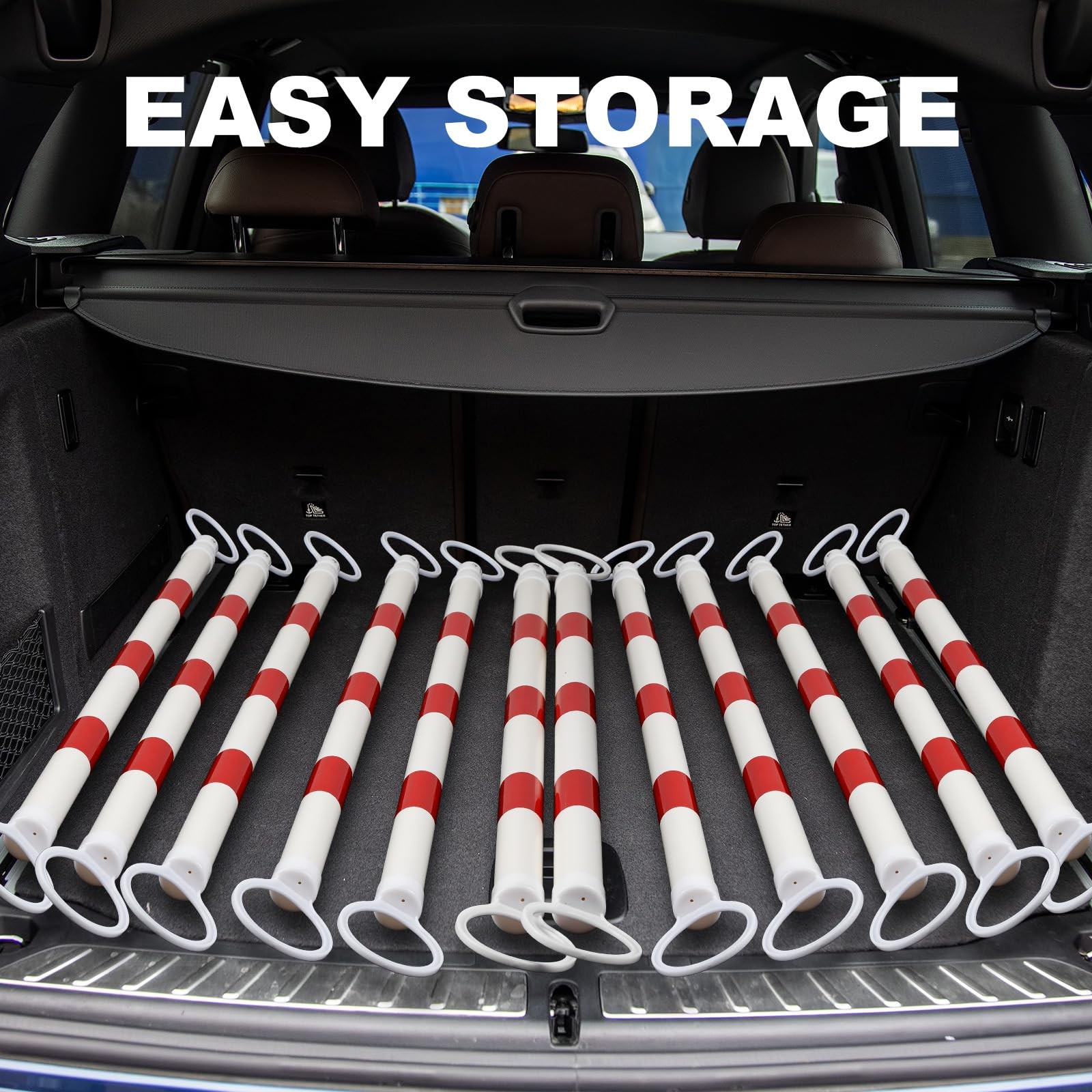 Huwena 12 Pcs Retractable Traffic Cone Bar Length from 4 to 6.9 ft Expandable…