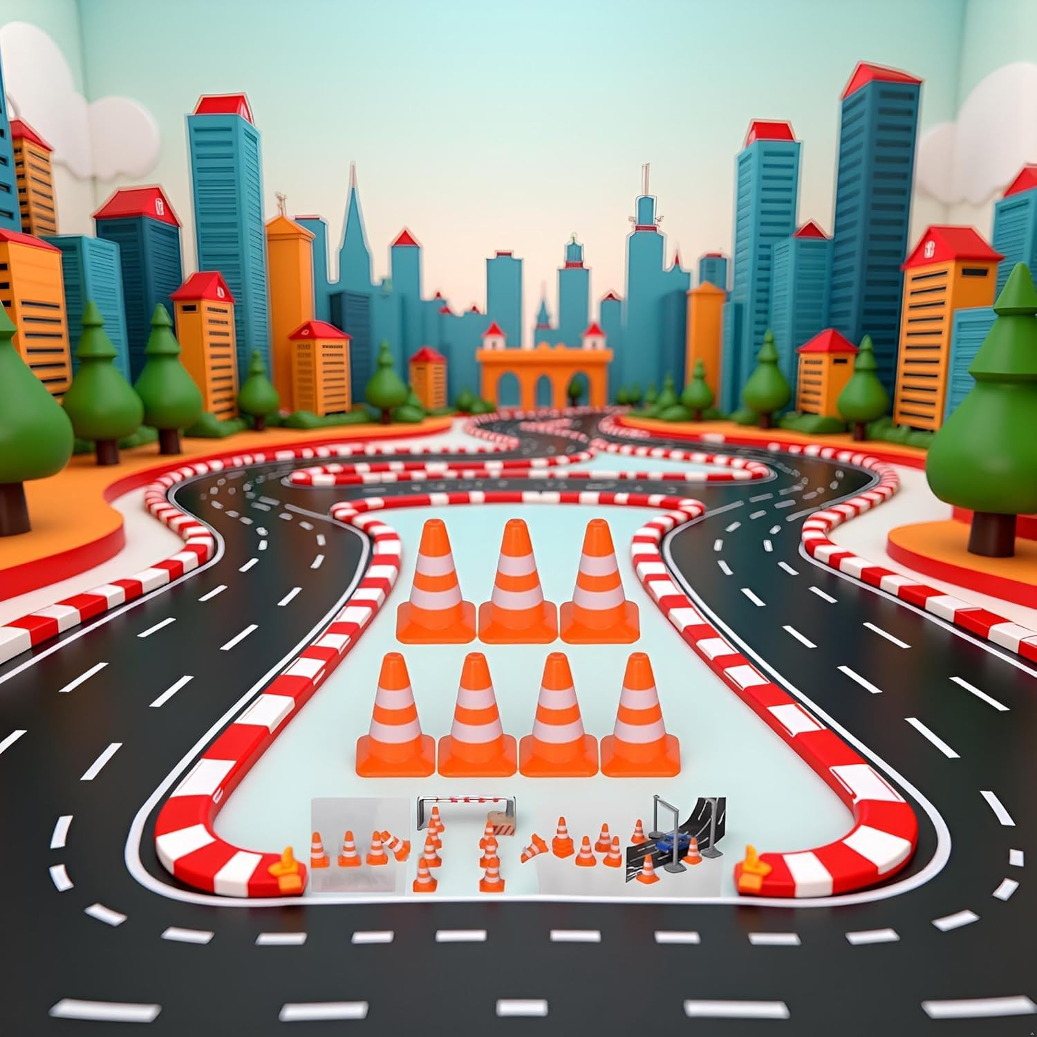 14 Pcs Mini Traffic Cones, Miniature Road Cone Orange Mini Traffic Cones Plastic