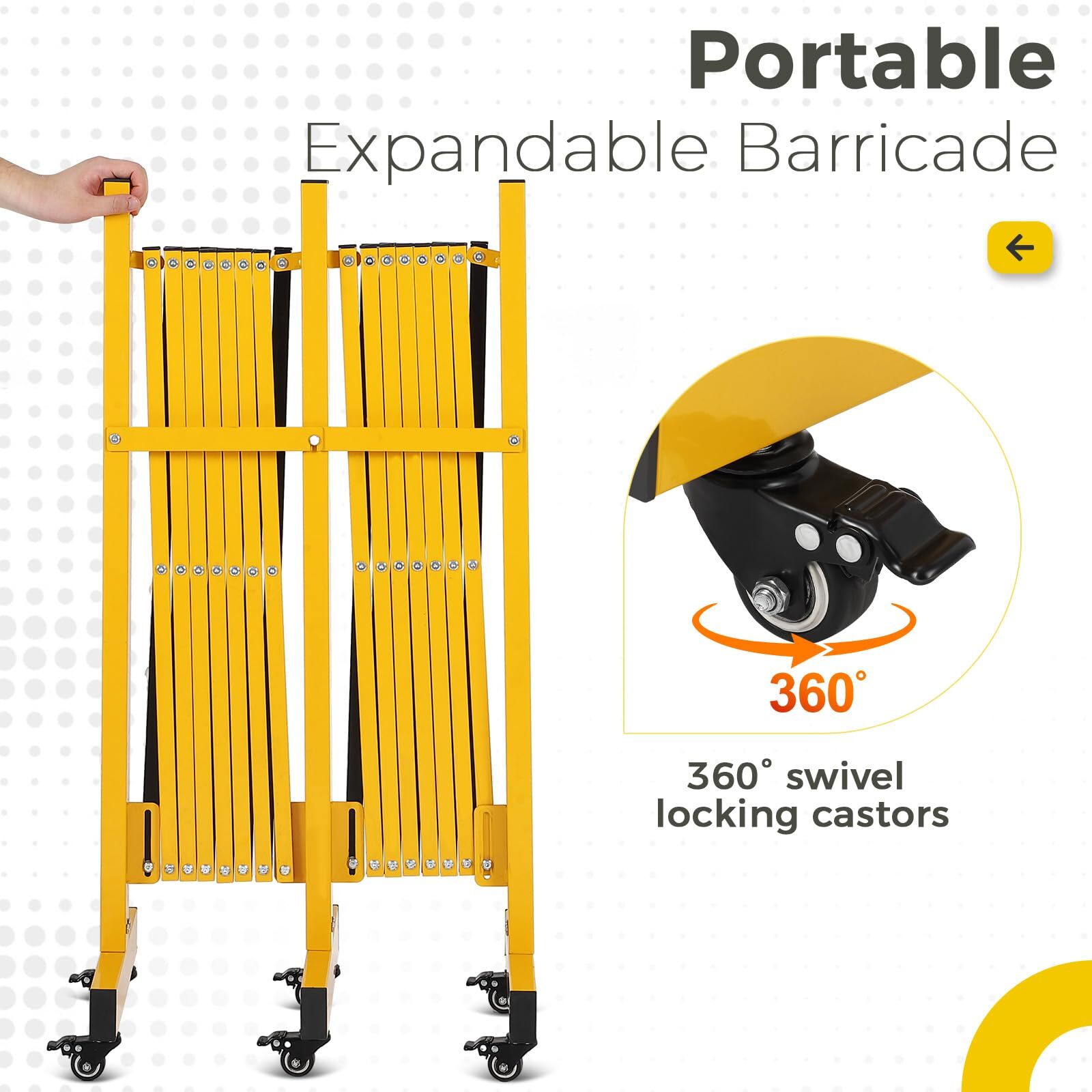 Outdoor Traffic Barricade Gate Metal Expandable 8-23FT Folding Safety Barrier