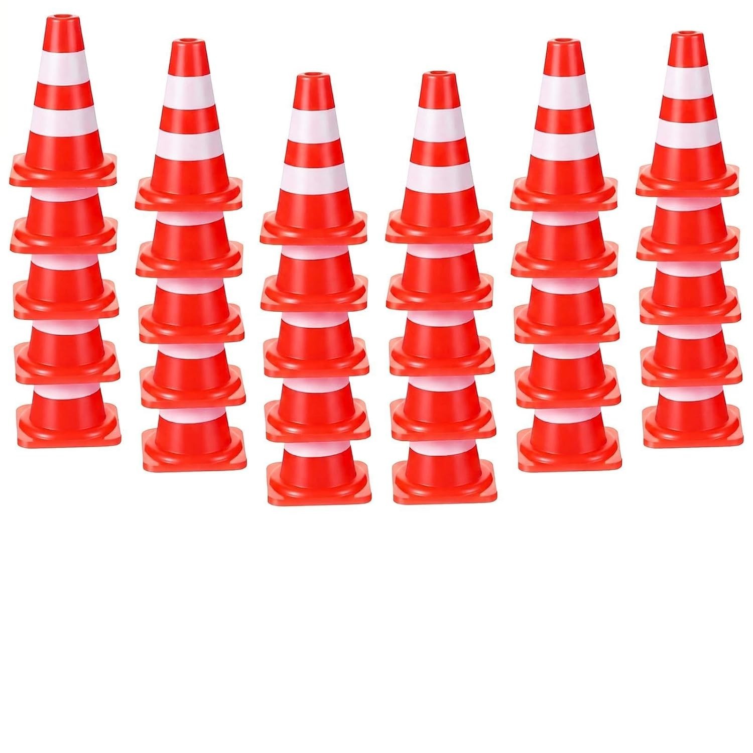 30 Pcs Mini Traffic Cones – 1 Inch Red Safety Cones for Creative Learning Games