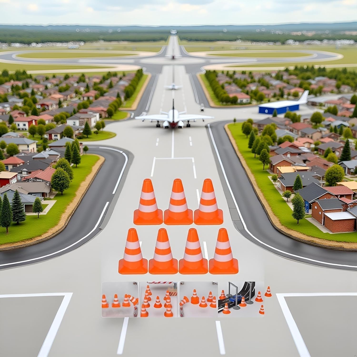 14Pcs Realistic Miniature Traffic Cones for Dollhouse Scenes & Educational Use